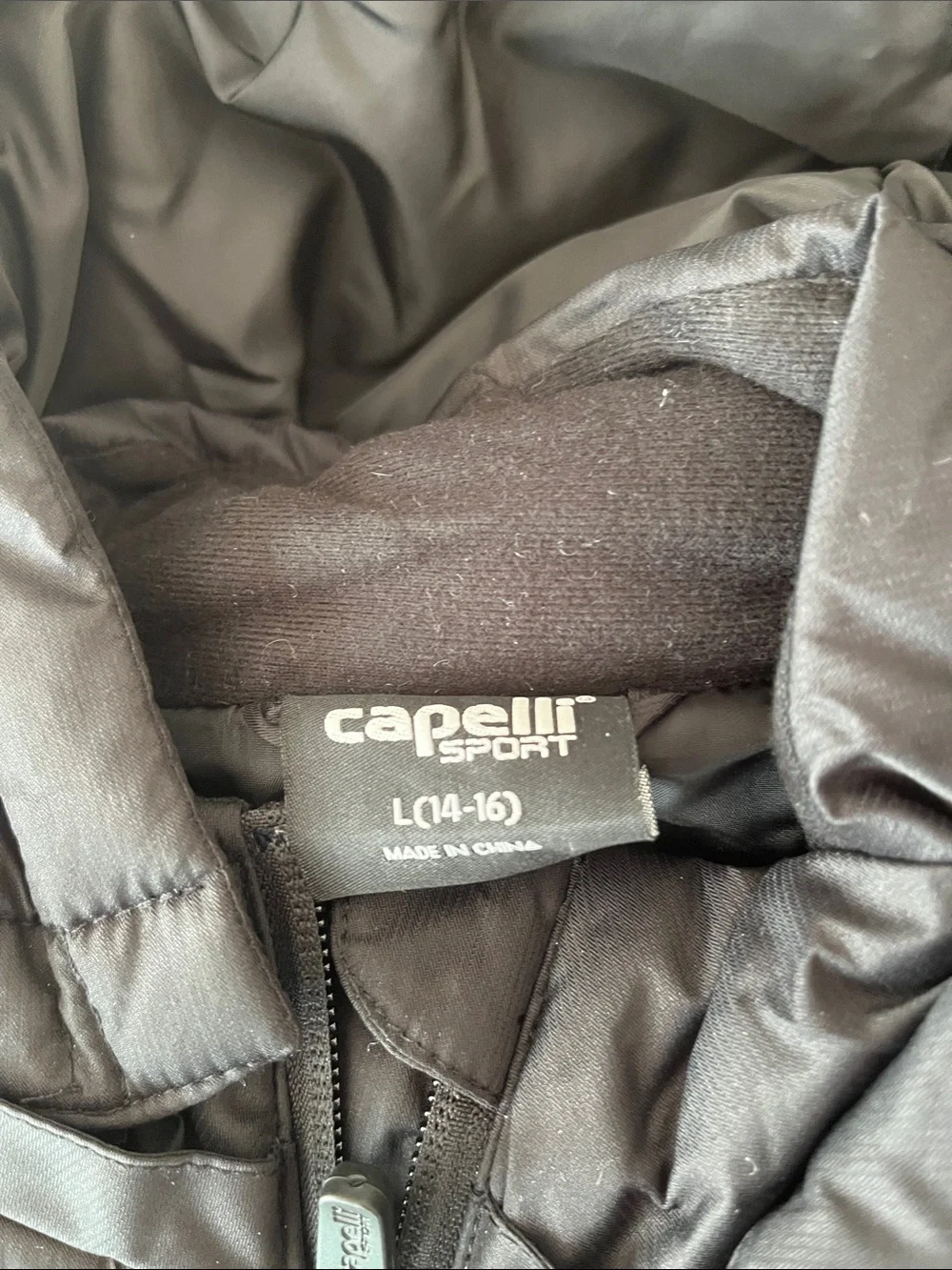 Capelli of New York Black Kids Puffer Jacket with Hood and Rush Logo